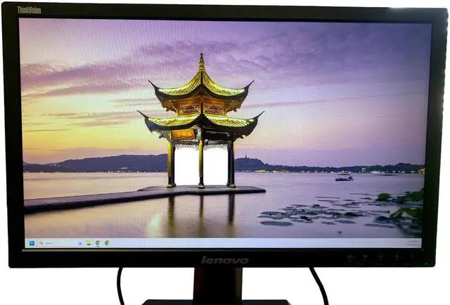 Alt view image 2 of 7 - Lenovo 23" Monitor 1920x1080 FHD 60Hz LCD VGA DP DVI - FULL Tilt, Swivel & Pivot