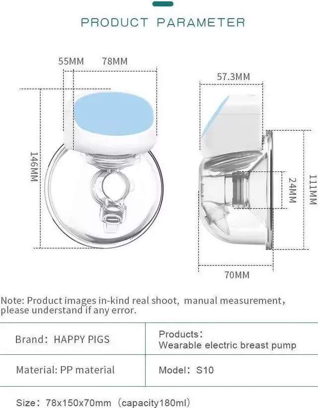 Alt view image 3 of 5 - Electric breast pump Wearable breast pump USB Chargable Electric Breast Pump