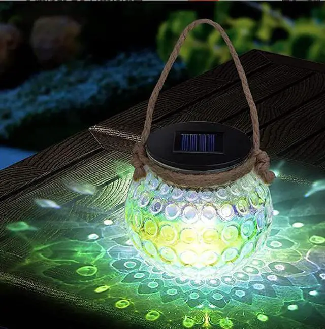 Alt view image 2 of 2 - 2pcs Solar decorative light LED courtyard crack Mason bottle hanging light