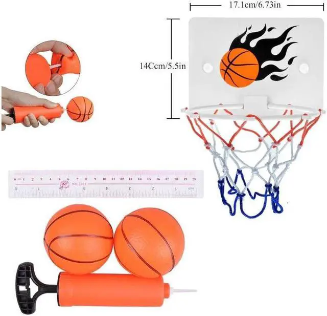 Alt view image 2 of 4 - Mini Basketball Toy, Office Desktop Bathroom Toilet Slam Dunk Game Gadget Home Gadget for Basketball Lovers Boys Girls