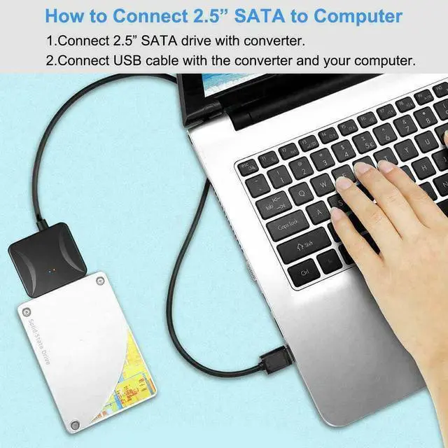 Alt view image 5 of 5 - USB 3.0 to SATA III Adapter for 2.5" 3.5" SSD HDD Hard Drive with 12V/2A Power