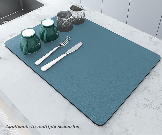 Coffee Mat Microfiber Dish Drying Mat Absorbent Dish Draining Mat for Kitchen  Counter Microfiber Fit Under Coffee Machine Coffee Pot Extra Large 16 x  24 Blue 