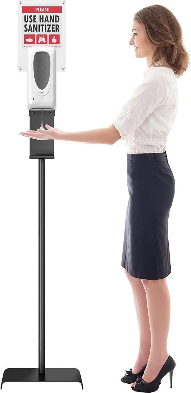 Alt view image 3 of 7 - iTouchless Sensor Sanitizer Dispenser with Floor Stand and Sign Board, 1000 ml Capacity, For Gel, Liquid, Alcohol, Touchless and Automatic for Enhanced Hygiene in Lobbies, Stores, Schools, Healthcare