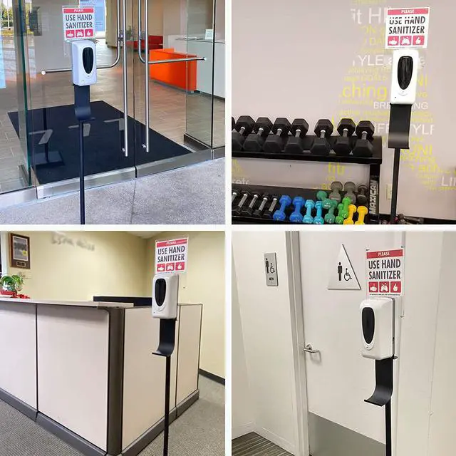 Alt view image 4 of 7 - iTouchless Sensor Sanitizer Dispenser with Floor Stand and Sign Board, 1000 ml Capacity, For Gel, Liquid, Alcohol, Touchless and Automatic for Enhanced Hygiene in Lobbies, Stores, Schools, Healthcare