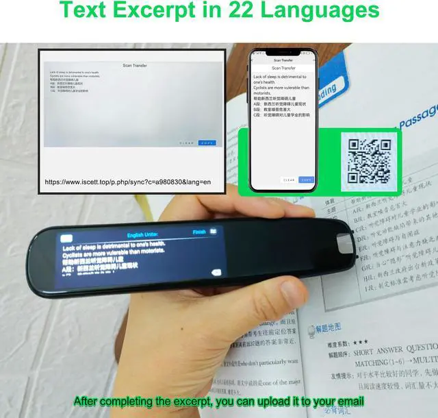 Alt view image 5 of 7 - Translation Pen Scanner, OCR Digital Pen Reader, Text to Speech Reading Pen, Smart recoring Pen for Students, Dyslexia, Voice Wireless Language Translator for Travelers