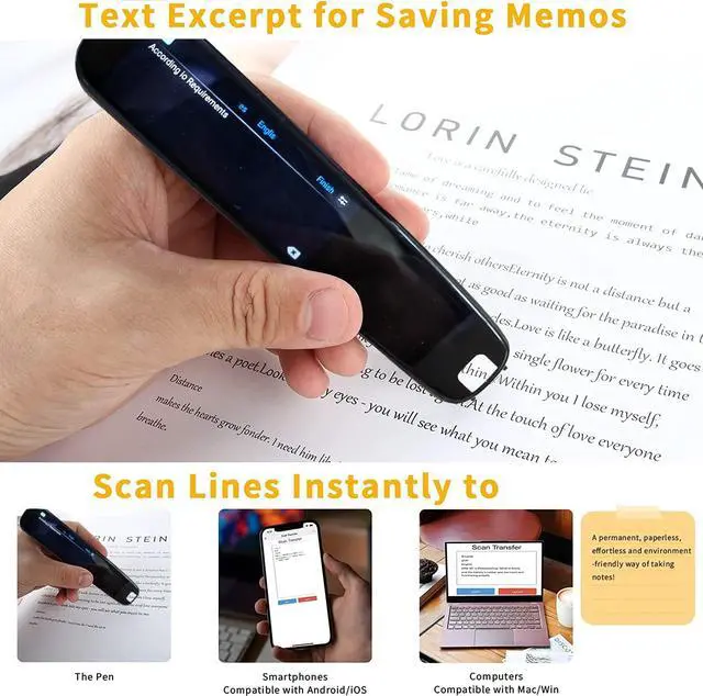 Alt view image 5 of 7 - Upgraded Translation Pen Scanner, Text to Speech Device, OCR Digital Pen Reader, Exam Reading Pen for Students, Dyslexia, Wireless Language Translator for Travelers & International Business Personnel