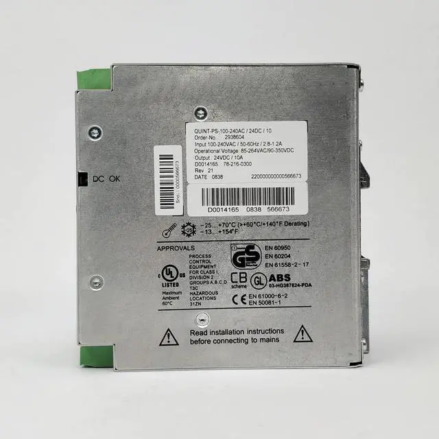Main image of 2938604 QUINT-PS-100-240AC/24DC/10 QUINT POWER 24VDC/10A Switching Power Supply