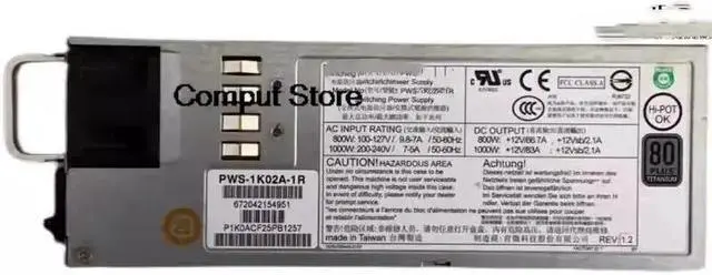 Main image of For Ultramicro PWS-1K02A-1R CRPS 1000W Server Redundant Power Supply 1029U-TRT