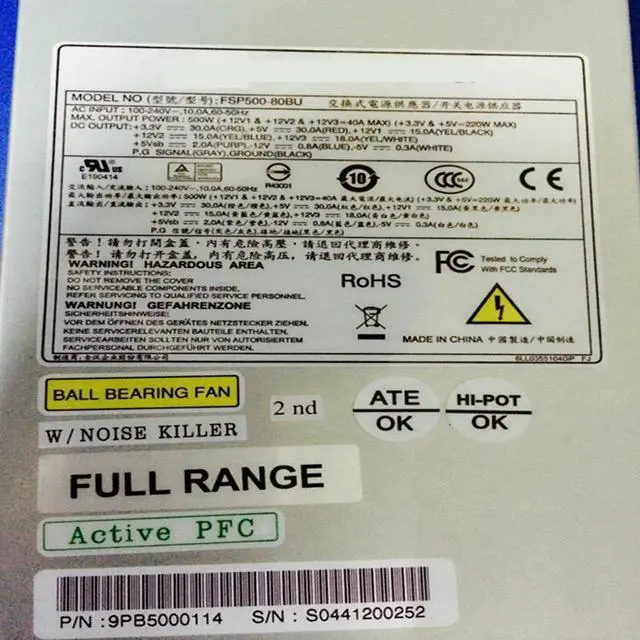 Main image of KHACHIMO PSU For FSP -5V 1U 500W Switching Power Supply FSP500-80BU