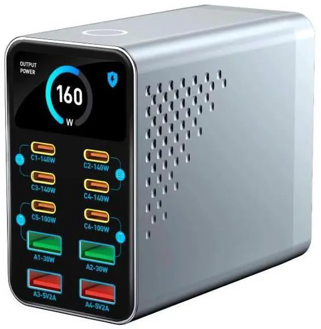 Main image of 140W GaN Charger Digital Display Fast Charging Station 10 IN 1 PD+QC Multi-port Charger USB Type C For Laptop Smartphone Table