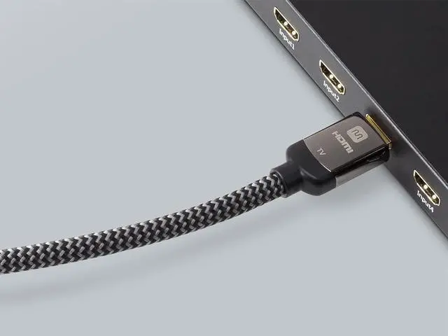 Alt view image 19 of 20 - Monoprice Braided HDMI Cable - 50 Feet - Gray | High Speed, Active Chipset, 4K@60Hz, 18Gbps, HDR, 24AWG, YUV, 4:4:4, CL3 - Luxe Series
