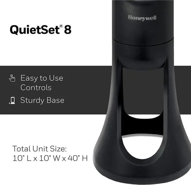 Alt view image 18 of 20 - Honeywell QuietSet 8-Speed Whole-Room Tower Fan 10W x 40H Black HYF290B
