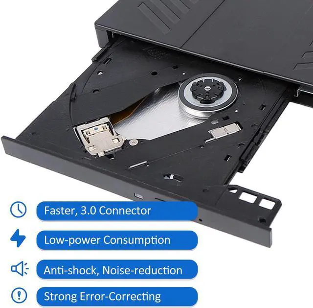 Alt view image 4 of 8 - External CD DVD Drive, USB 3.0 Type-C CD DVD +/-RW Optical Drive, Ultra-Slim Drive with 4 USB Ports and 2 SD Card Slots, Compatible with Laptop PC Linux Windows Mac OS