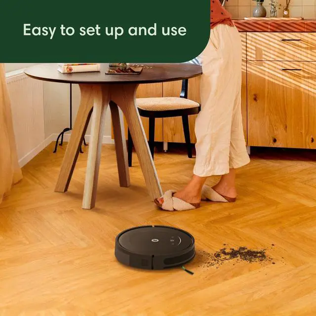 Alt view image 7 of 7 - iRobot Roomba Vac Robot Vacuum (Q011) - Power-Lifting Suction, Alexa, Quieter Cleaning Mode, Multi-Surface Cleaning, Cleans in Neat Rows, Easy to use, Self-Charging