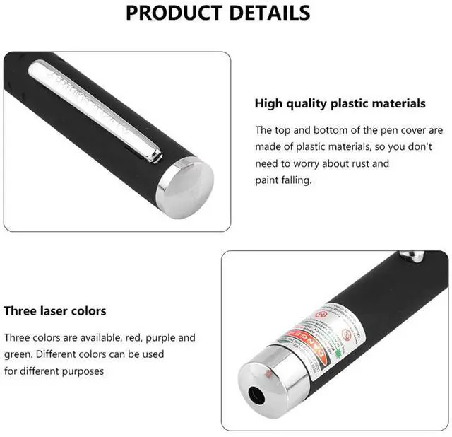 Alt view image 5 of 7 - 3 Packs 900Mile Laser Pointer Pen Green Blue Red Light Visible Beam Lazer