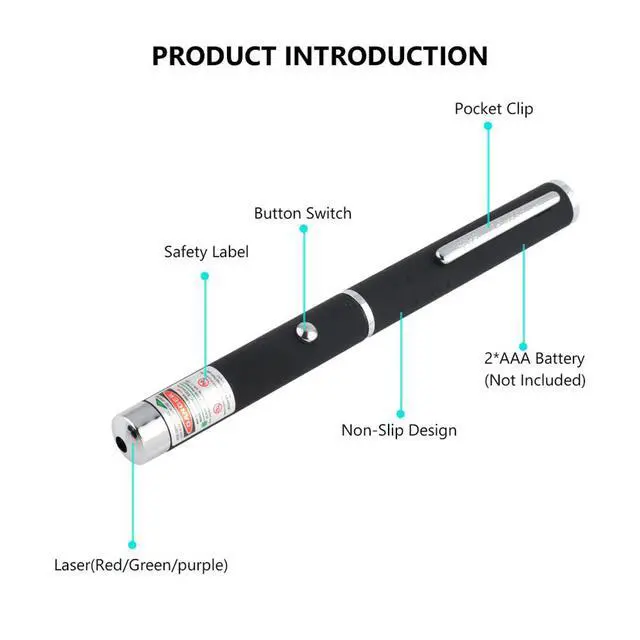 Alt view image 3 of 7 - 3 Packs 900Mile Laser Pointer Pen Green Blue Red Light Visible Beam Lazer
