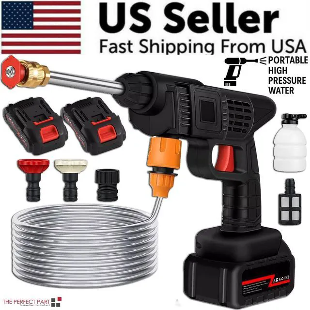 Alt view image 2 of 7 - Portable Cordless Electric High Pressure Water Spray Gun Car Washer Cleaner Tool
