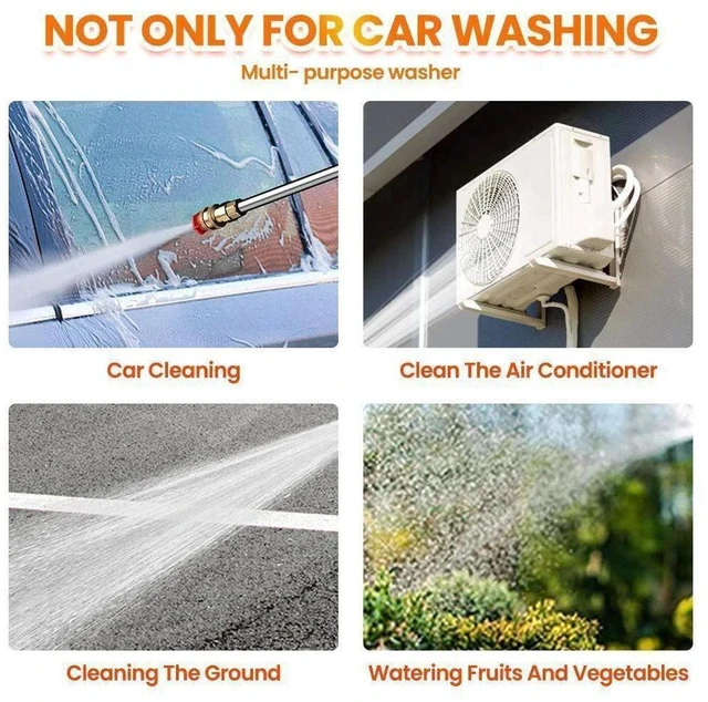 Alt view image 7 of 7 - Portable Cordless Electric High Pressure Water Spray Gun Car Washer Cleaner Tool