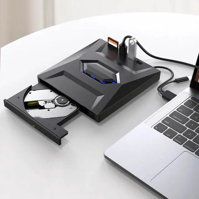 Alt view image 4 of 7 - External CD DVD Drive USB 3.0 Writer Burner Player for PC Laptop Windows 11 10