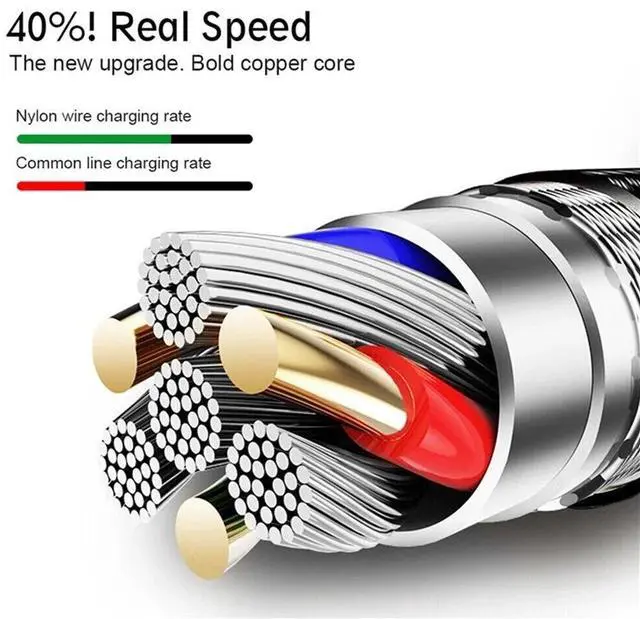 Main image of Charging Data Cable 5 Pack 3/6/10ft Charger Nylon Braided For Apple iPhone iPad