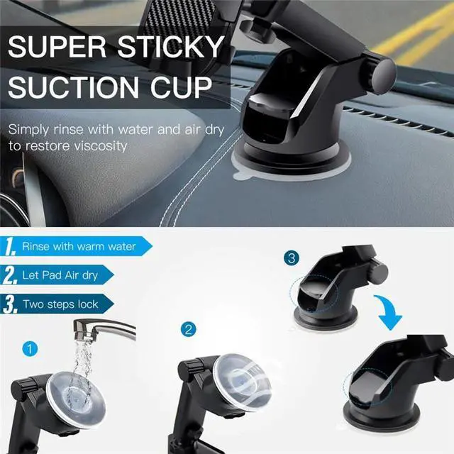 Alt view image 7 of 7 - 360° Universal Mount Holder Car Stand Windshield For Mobile Cell Phone GPS