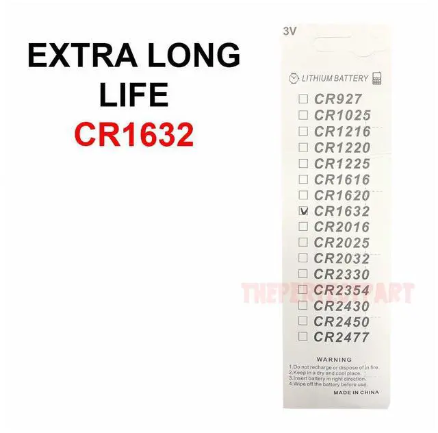 Alt view image 3 of 7 - 5 PACK FRESH LONG LIFE CR1632 ECR1632 1632 3V Lithium Coin Battery Expire 2031
