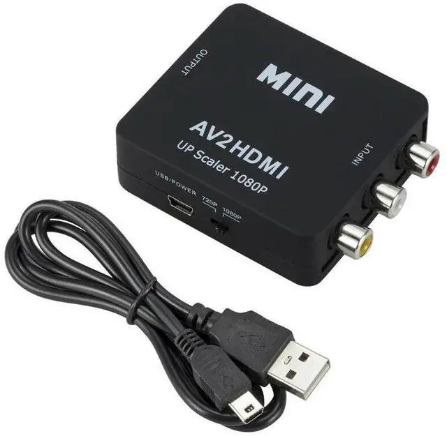 Alt view image 3 of 7 - RCA to HDMI Converter Adapter AV 1080P For TV Audio Video Composite CVBS AV2HDMI