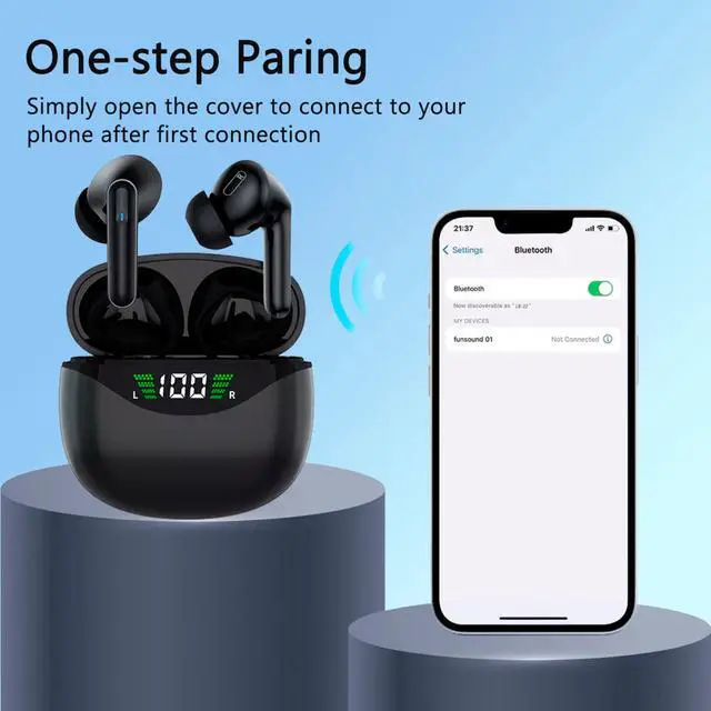 Alt view image 4 of 7 - Bluetooth Earbuds Headset 5.3 Wireless Noise Cancelling TWS Trucker Waterproof