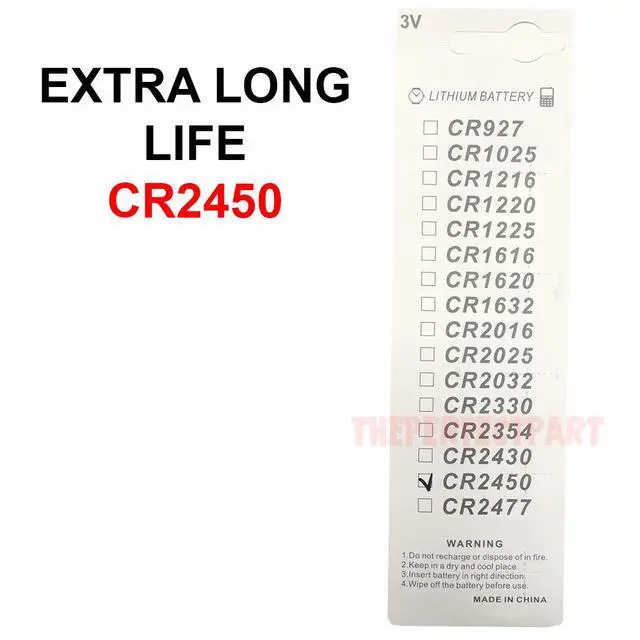 Alt view image 5 of 7 - 5 PACK Super Fresh Long CR2450 ECR 2450 3v LITHIUM Coin Cell Battery Exp. 2029