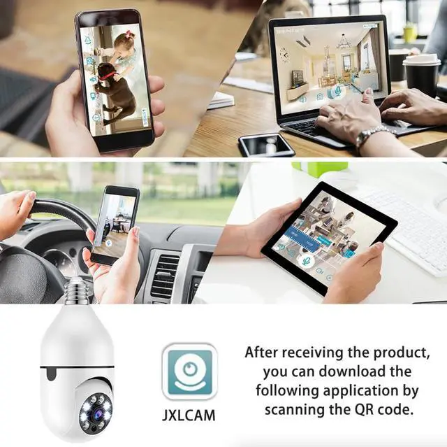 Alt view image 5 of 7 - 360° 1080P IP E27 Light Bulb Camera Wi-Fi IR Night Smart Home Wireless Security