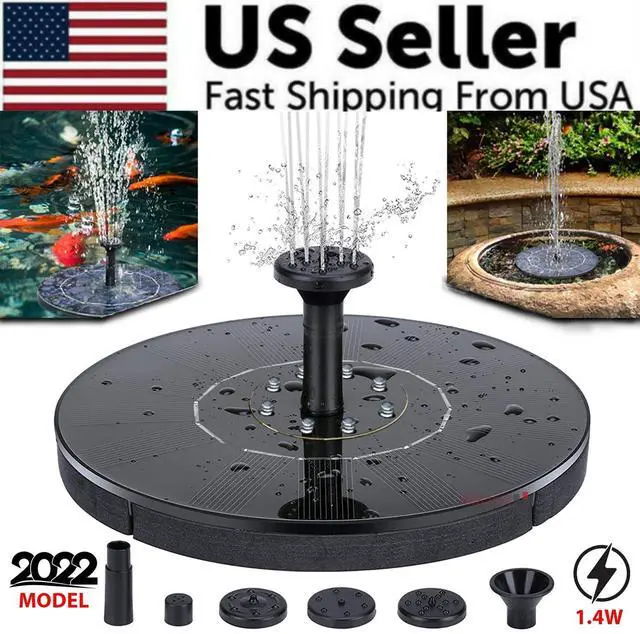 Alt view image 2 of 7 - Solar Power Bird Bath Fountain Pump Upgrade 1.4W Solar Fountain With 4 Nozzle