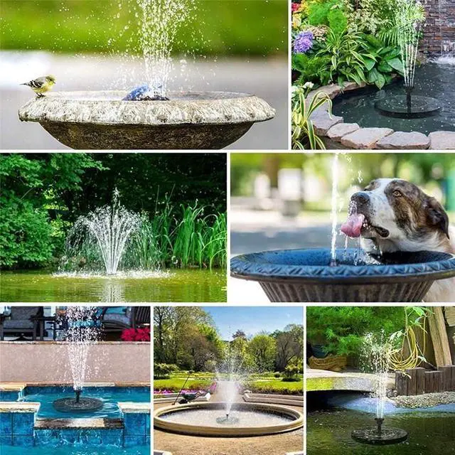 Alt view image 3 of 7 - Solar Power Bird Bath Fountain Pump Upgrade 1.4W Solar Fountain With 4 Nozzle