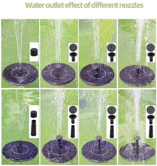 Alt view image 7 of 7 - Solar Power Bird Bath Fountain Pump Upgrade 1.4W Solar Fountain With 4 Nozzle