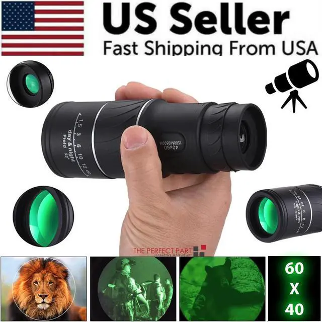 Alt view image 2 of 7 - 40X60 Monocular Binoculars With Night Vision BAK4 Prism High Power Waterproof