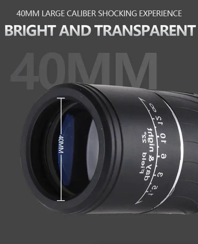 Alt view image 6 of 7 - 40X60 Monocular Binoculars With Night Vision BAK4 Prism High Power Waterproof