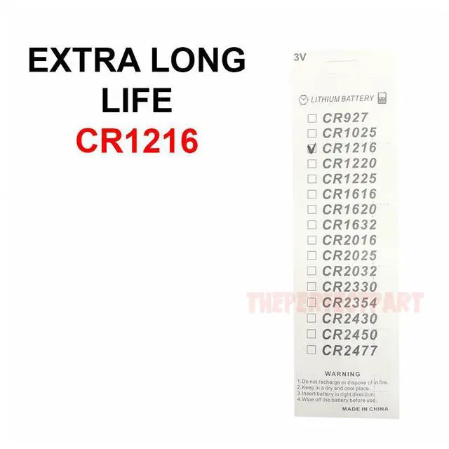 Alt view image 5 of 7 - 5 PCS New Lithium Battery 3V CR1216 /CR 1216 Button Cell Watch Calculator Long