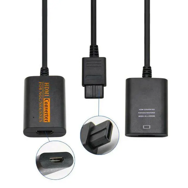 Alt view image 4 of 7 - N64 To HDMI Converter Adapter HD Link Cable For Nintendo Gamecube Super NES SNES