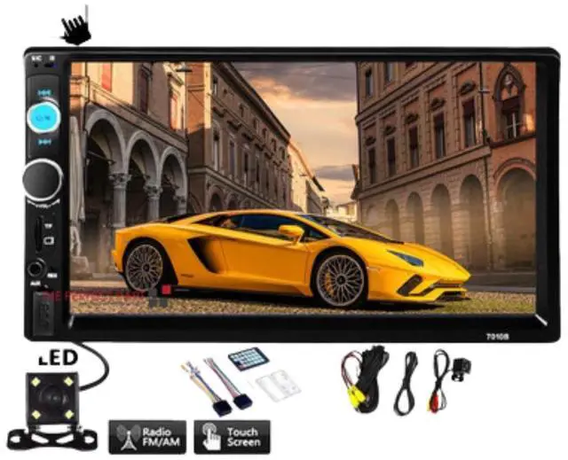 Main image of 7" Double 2 DIN Car MP5 Player Bluetooth Touch Screen Stereo Radio With Camera