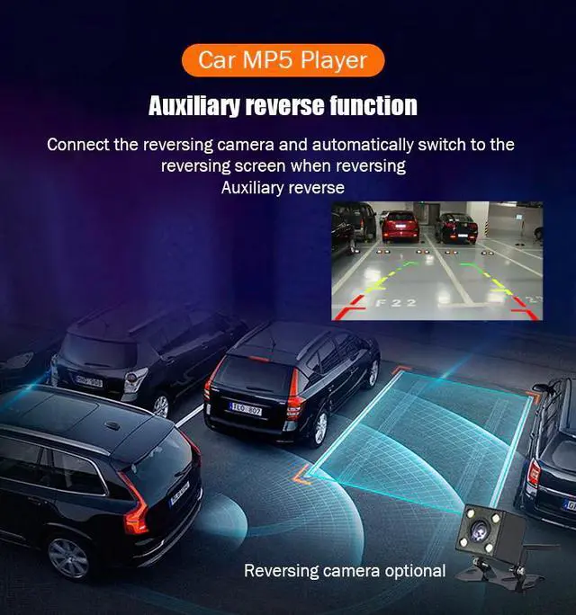 Alt view image 4 of 7 - 7" Double 2 DIN Car MP5 Player Bluetooth Touch Screen Stereo Radio With Camera