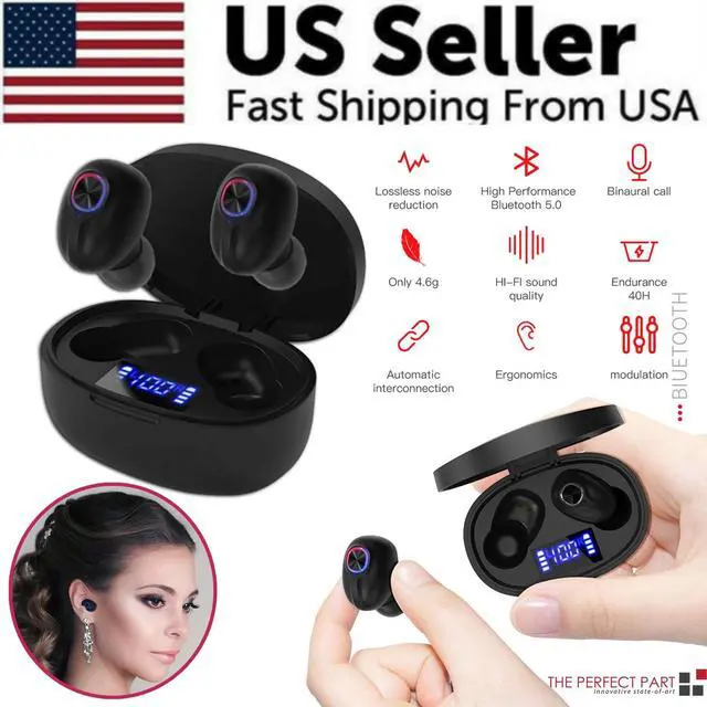 Alt view image 2 of 7 - TWS Bluetooth Earbuds Waterproof Bluetooth 5.1 Headset Noise Cancelling Wireless