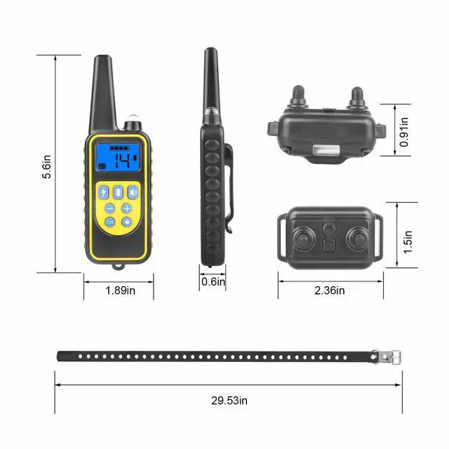 Alt view image 4 of 7 - 2700 FT Remote Dog Shock Training Collar Rechargeable Waterproof LCD Pet Trainer