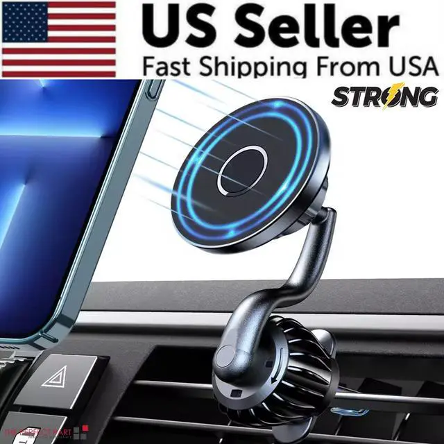 Alt view image 2 of 7 - Strong Magnetic 360° Rotation Mag Safe Air Vent Car Mount Dashboard Phone Holder