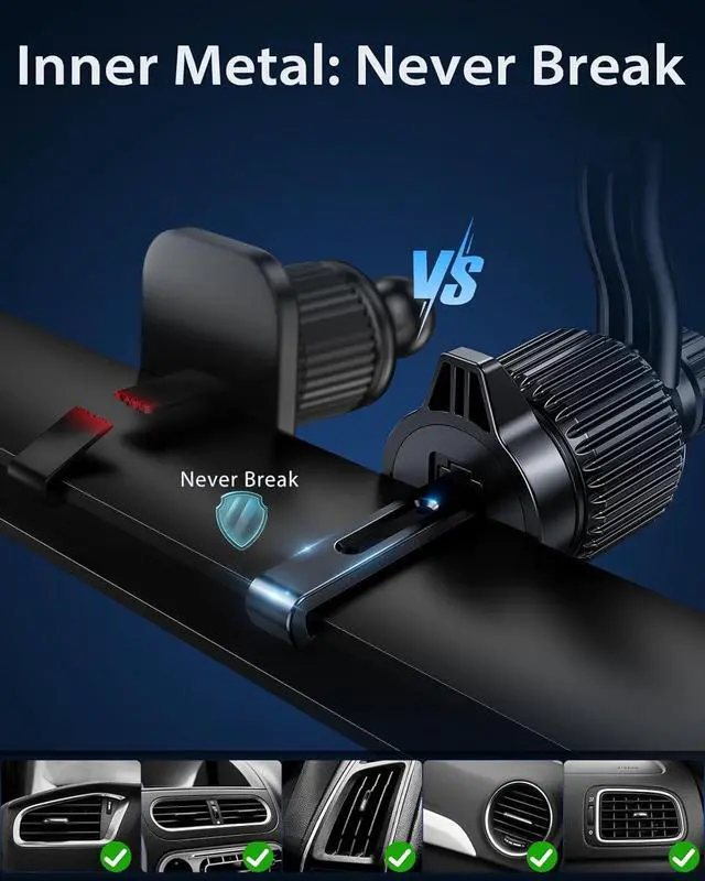 Alt view image 4 of 7 - Strong Magnetic 360° Rotation Mag Safe Air Vent Car Mount Dashboard Phone Holder