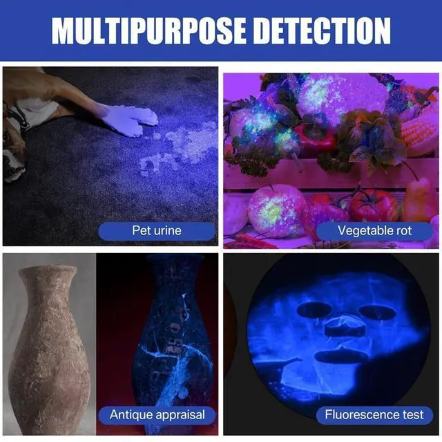 Alt view image 6 of 7 - UV Ultraviolet Light 100 LED Flashlight BlackLight 395nM Inspection Lamp Torch