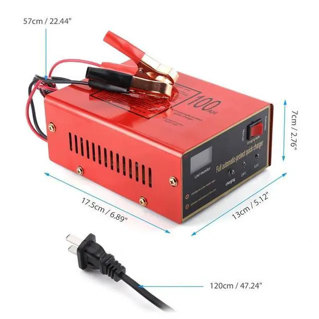 Alt view image 2 of 7 - Maintenance Free Battery Charger 12V/24V 10A 140W Output For Electric Car Pro