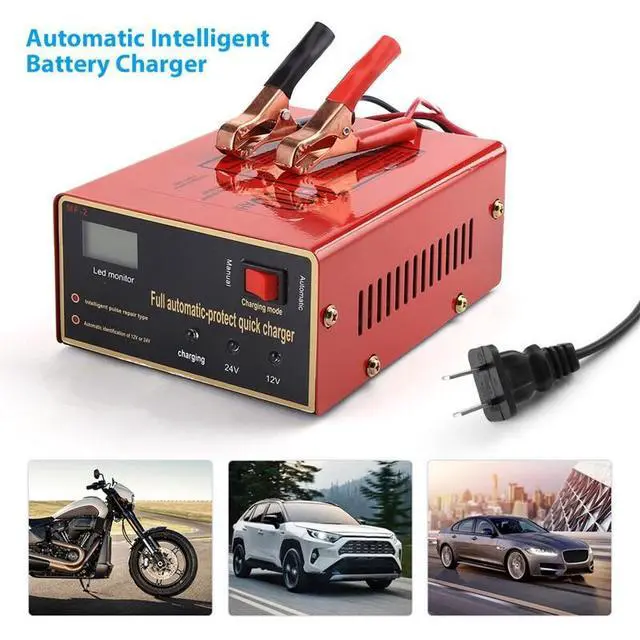 Alt view image 4 of 7 - Maintenance Free Battery Charger 12V/24V 10A 140W Output For Electric Car Pro