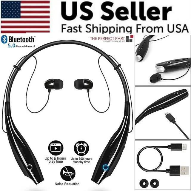 Alt view image 2 of 7 - Bluetooth Neckband Wireless Headphones Mic Headset Stereo Earbuds Earphone