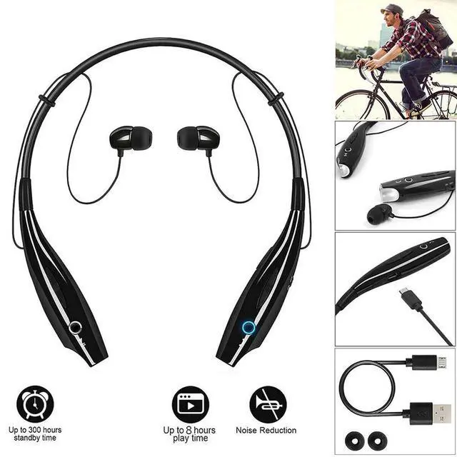 Alt view image 6 of 7 - Bluetooth Neckband Wireless Headphones Mic Headset Stereo Earbuds Earphone