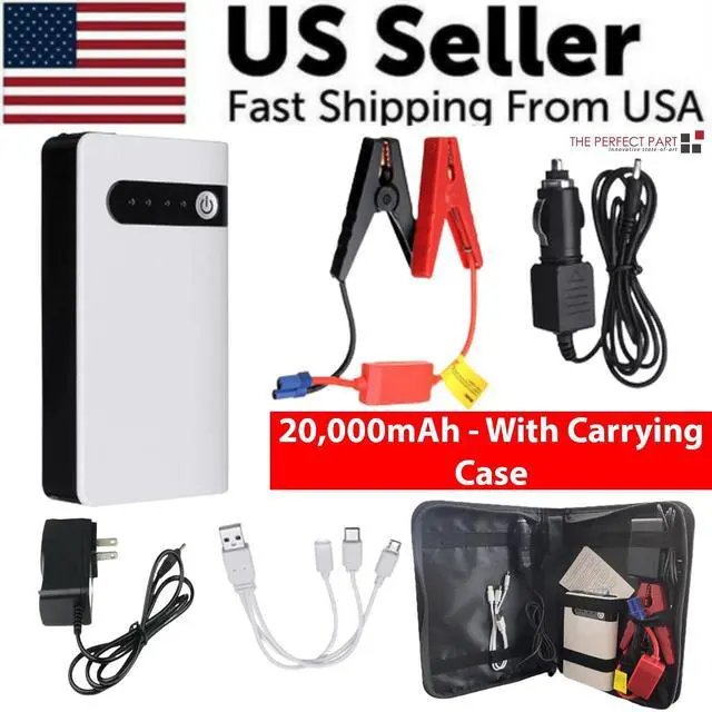 Alt view image 2 of 7 - 20000mAh Car Jump Starter Booster Jumper Box Power Bank Battery Charger Portable