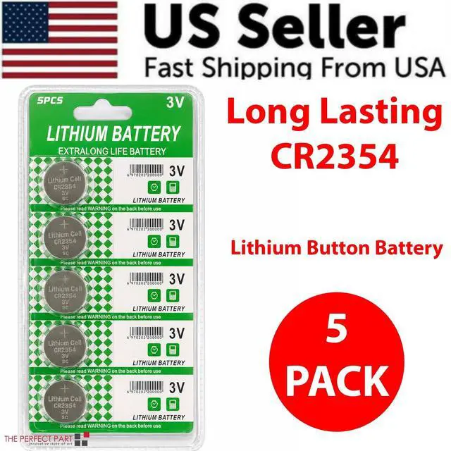 Alt view image 4 of 7 - 5 PCS CR2354 Lithium Battery 3V Button Cell Computer Portable Devices EXTRA LIFE